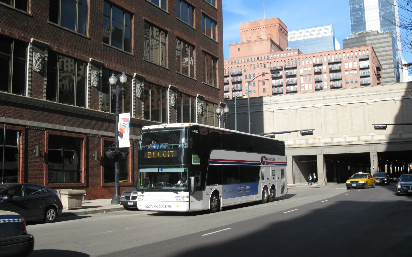Coach USA Van Galder bus, front corner view