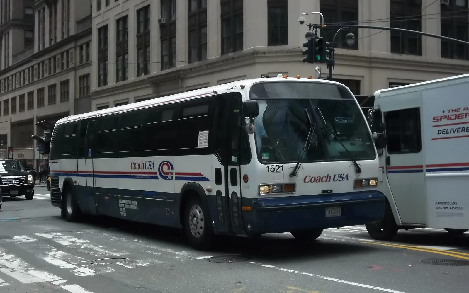 Coach USA Newark Airport Express bus, front corner view