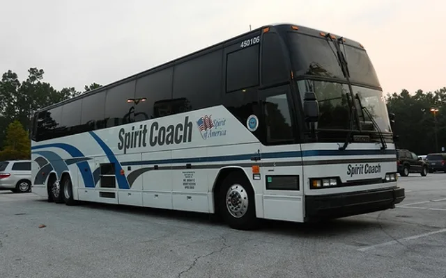 Spirit Coach, LLC bus, front corner view