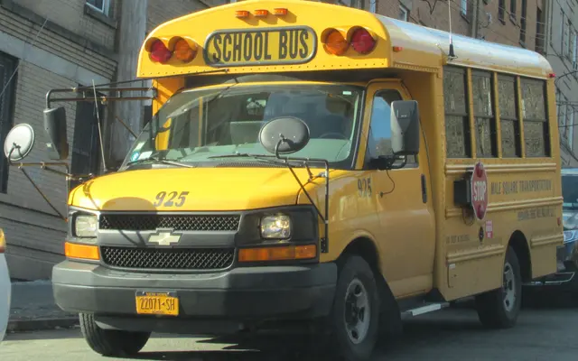 First Mile Square bus, front corner view