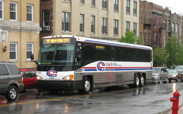 Coach USA Shortline bus, front corner view
