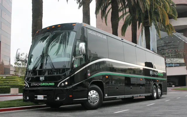 Strack Ground bus, front corner view