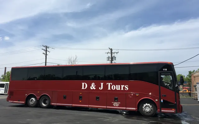 D & J Coach Tours bus, side view