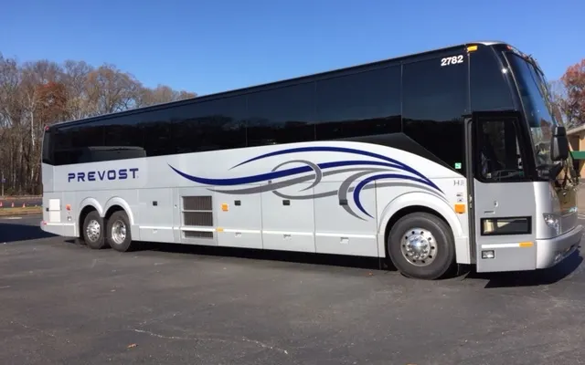 America Charter Service Inc bus, side view