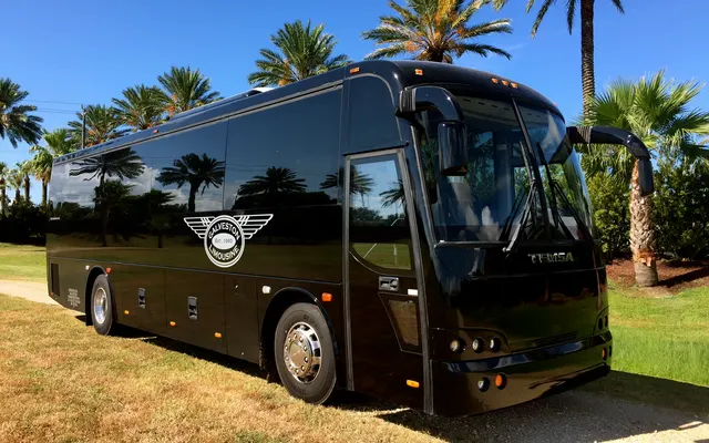 Galveston Transportation LLC bus, front corner view